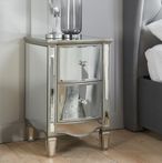 Elysee Narrow Bedside Cabinet - 2 Drawer - Mirrored