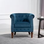 Freya Accent Chair - Blue Velvet Fabric