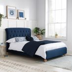 Brompton Bed - Midnight Blue Fabric - Sizes Available