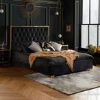 Chelsea Bed - Black Fabric - Sizes Available