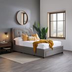 Shelby Bed - Grey Fabric - Sizes Available