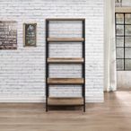 Urban Industrial Style Tall Bookcase - Rustic Wood