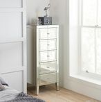 Valencia Narrow Chest - 5 Drawer - Mirrored
