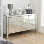 Valencia Wide Chest - 6 Drawer - Mirrored