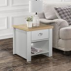 Highgate Lamp Table - 1 Drawer - Grey Painted