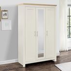 Highgate Mirror Wardrobe - 3 Door - Cream Painted