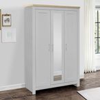 Highgate Mirror Wardrobe - 3 Door - Grey Painted