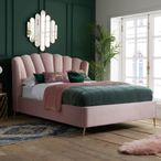 Lottie Ottoman Storage Bed - Pink Fabric - Sizes Available