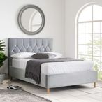 Loxley Ottoman Storage Bed - Grey Fabric - Sizes Available