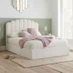 Monaco Ottoman Storage Bed - White Fabric - Sizes Available
