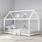 Kids House Bed - White