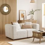 Milo 2 Seater Sofa - White Boucle Fabric