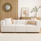 Milo 3 Seater Sofa - White Boucle Fabric