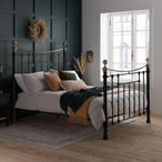 Bronte Bed Frame - Black Metal - Sizes Available
