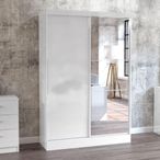 Lynx Sliding Mirror Wardrobe - 2 Door - White Gloss