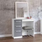 Lynx Single Dressing Table - 3 Drawer - White