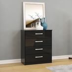 Lynx Chest - 4 Drawer - Black Gloss