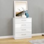 Lynx Chest - 4 Drawer - White Gloss