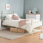 Jessica Bed Frame - Cream Metal - 3ft Single