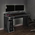 Enzo Gaming Desk - Black and Silver
