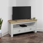 Highgate Corner TV Unit - 2 Drawer - Grey Painted