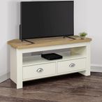Highgate Corner TV Unit - 2 Drawer - Cream Painted
