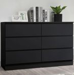 Oslo Wide Chest - 6 Drawer - Black