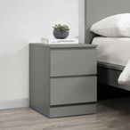 Oslo Bedside Cabinet - 2 Drawer - Grey