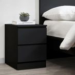 Oslo Bedside Cabinet - 2 Drawer - Black