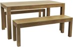 Taranto Dining Set with 2 Benches - Oak
