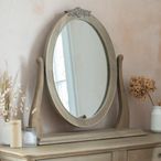 Camille Oval Gallery Mirror - Grey Oak