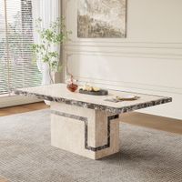 Venice Dining Table - Cream Marble - Sizes Available