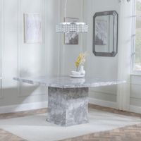 Turin 8 Seater Grey Marble Square Dining Table - 140cm