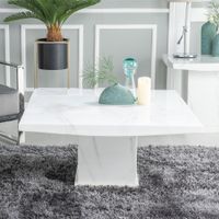 Turin White Marble Square Coffee Table