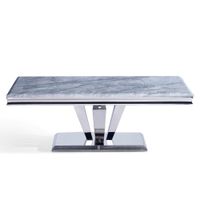 Dolce Coffee Table - Grey Marble & Chrome