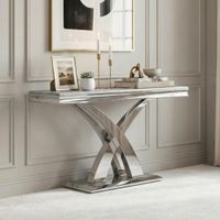 Lisbon Console Table - Grey Marble & Chrome