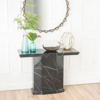 Naples Black Marble Console Table