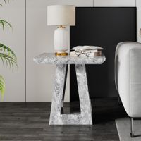 Milan Side Table - Square - Grey Marble
