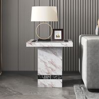 Rome Side Table - Beige Marble
