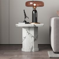 Naples Side Table - Square - White Marble