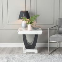 Madrid White Marble Side Table