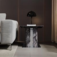 Saronno Side Table - Square - Grey Marble