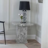 Turin Grey Marble Square Lamp Table