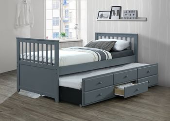 Captain Painted Grey Cabin Bed