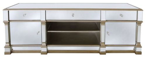 Apollo Champagne Gold Mirrored Storage Large TV Unit