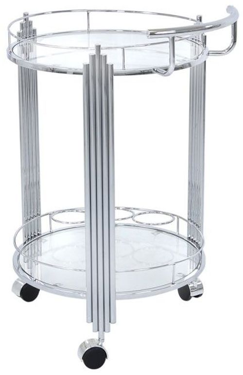 Cohen Glass and Chrome Drinks Trolley