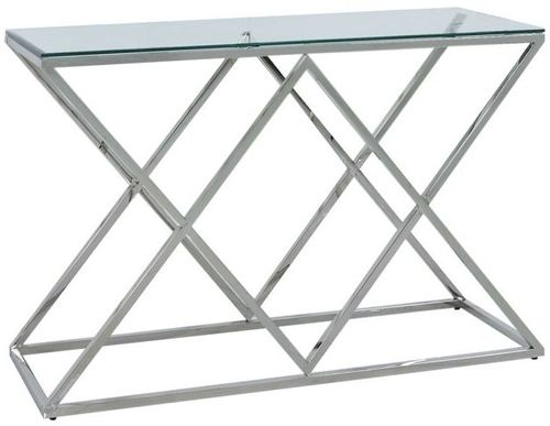 Imperia Glass and Chrome Console Table