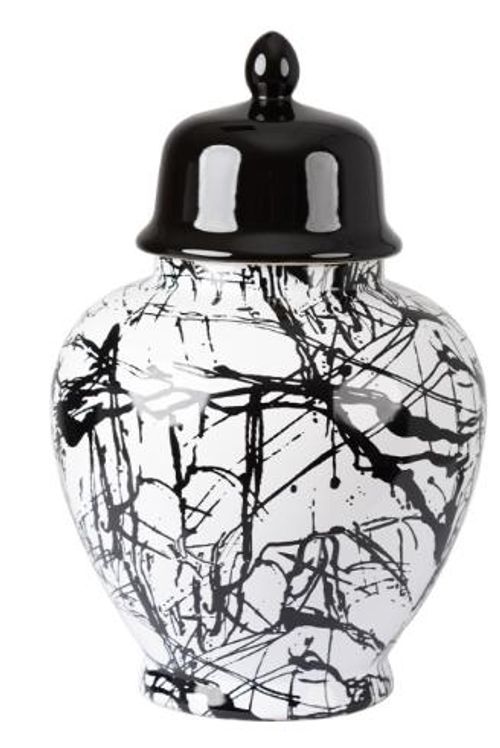 Black and White Splash Ginger Jar