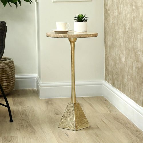 Ella Cream Marble Round Side Table