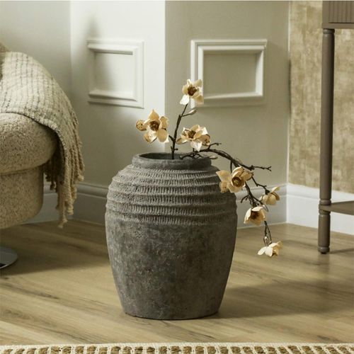 Handmade Antique Dark Grey Terracotta Pot